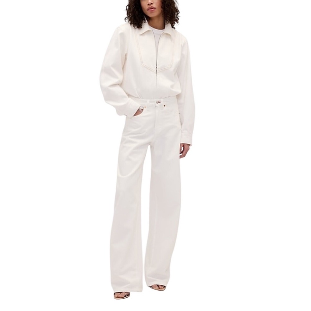 Gap x Victoria Beckham Arc Barrel Leg Jeans Fresh White High Rise 26